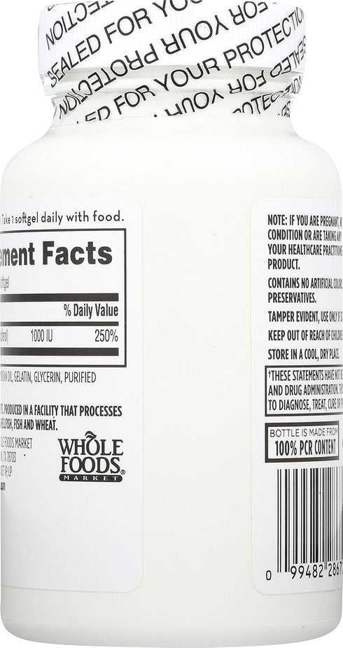 365 Everyday Value, Vitamin D3 1000 IU, Capsule, 250 ct...