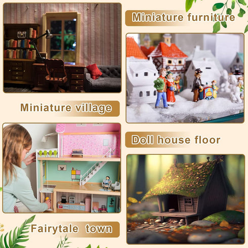 200 Pcs Miniature Dollhouse Flooring Mini Wooden Dollhouse Floor Boards 1 12 Scale Dollhouse Accessories Geometric Bamboo Doll House Furniture Woo...