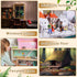 200 Pcs Miniature Dollhouse Flooring Mini Wooden Dollhouse Floor Boards 1 12 Scale Dollhouse Accessories Geometric Bamboo Doll House Furniture Woo...