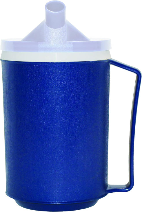 Rehabilitation Advantage Insulated Blue Mug with White Snorkel Lid, Non-Weighted...