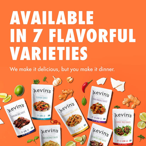 Kevin's Natural Foods Cilantro Lime Sauce - Keto and Paleo Simmer Sauce - Stir-Fry Sauce, Gluten Free, No Preservatives, Non-GMO - 3 Pack (Cilantr...