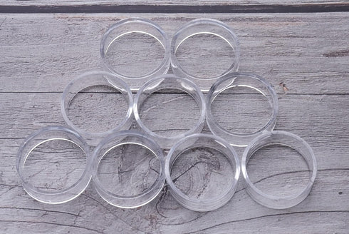 sowaka 9 Pcs Display Stands Acrylic Clear Small Round Baseball Ring Stands Easel Holders for Soft Ball Tennis Ball Spheres Marbles Collection (Med...