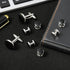 FM FM42 Mens Black Enameled Round Cufflinks Set for Clothing Shirts, Pack of 8...