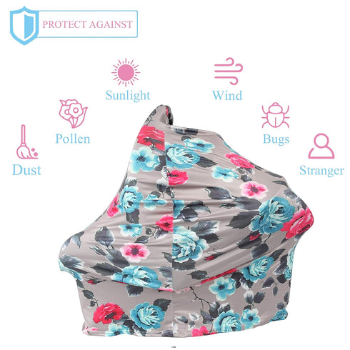 TUOKING Car Seat Covers for Babies, Multi-Use Cover-Silky Mom Nursing Cover Infant Breastfeeding Scarf Shopping Cart High Chair Ultra-Soft Stretch...