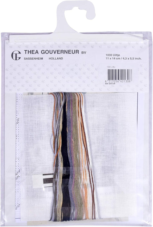 Thea Gouverneur - Counted Cross Stitch Kit - Owl - Aida - 16 count - Embroidery Kit for Adults - DMC Embroidery Threads and other Cross Stitch Sup...