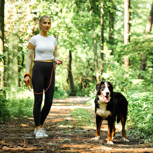 VIVAGLORY Chew Proof Dog Leash, Soft Foam Reflective Padded Handle Dog Chain Leashes, Waterproof Non Chewable Dogs Metal Leash, Stainless Steel Wi...