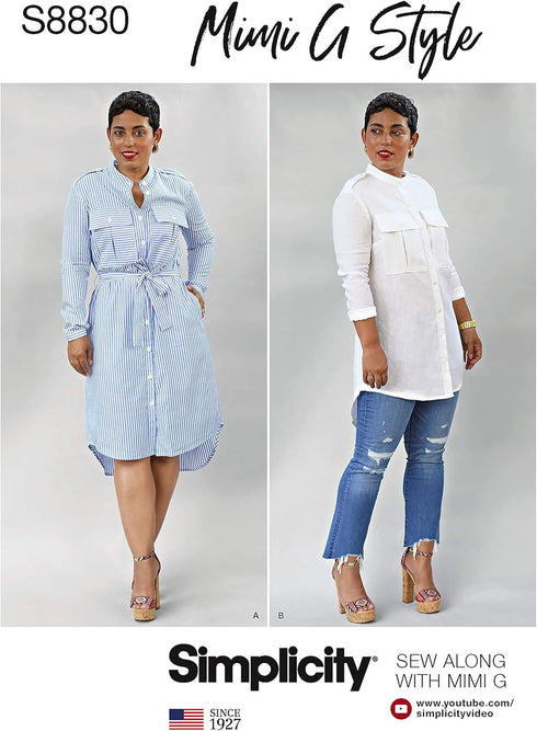 Simplicity Women's Shirt Dress Sewing Patterns by Mimi G Style, Sizes 16-24...