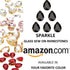 Choupee Sew On Rhinestone Tear Drop Crystal Rhinestones in Gold Setting 48 Pcs (Black, 13 X 18 MM)...