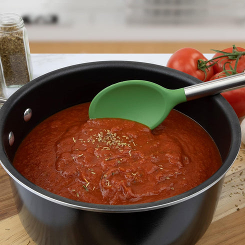 Tovolo Silicone Mixing Spoon With Stainless Steel Handle, Scratch-Resistant & Heat-Resistant Stirring Spoons, Kitchen Utensil Safe for Nonstick Co...