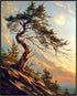 Posterizer 1 pcs-oil painting style art-mystical tree on mountain 1-Landscape & Nature Art Gift for Men Women Entrepreneur Teens Decor for Home ...