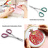 PAFASON 4" Stainless Steel Curved & Straight Embroidery Scissors Set with Premium PU Leather Cover Rubber Ring Handle Perfect for Cross Stitch Cro...