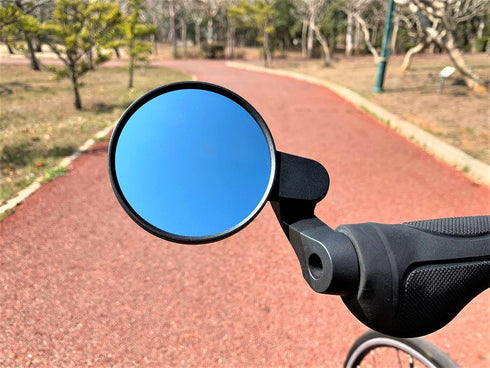 MEACHOW 2022 New Bar End Bike Mirror, 80mm Crystal UHD Automotive Grade Glass Lens E-Bike Mirrors, Scratch Resistant, Safe Rearview Mirrors, (Silv...