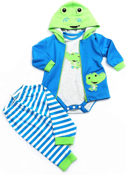 Reborn Baby Dolls Clothes 18 inch Boy Outfits Accesories for 17-19 inch Reborn Doll Newborn Blue Frog Matching Clothing...