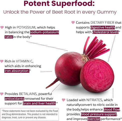 WellPath Beet Root Gummies (Sugar Free - Blueberry Flavor) 1500 mg | Beet Gummies for Blood Pressure Support | Super Nitric Oxide Gummies | Tasty ...