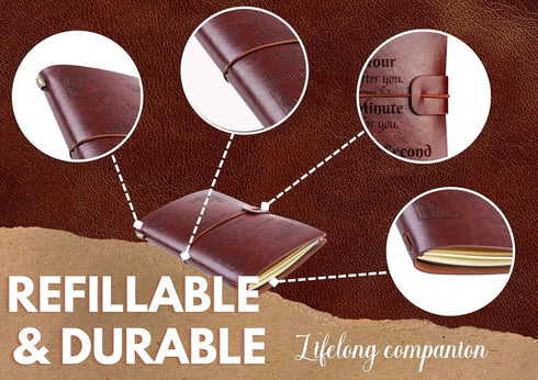 InnoBeta Christian Gifts Writing Leather Journal Notebook for Women, Embossed Bible Verse Journal Sketchbook, Travel Diary, Lined Planner, 7x5 Inc...