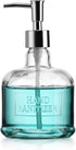 Elegant Home 18 Oz 7" Clear Embossed Glass Hand Sanitizer Dispenser Holder Bottle - Refillable, Acrylic Pump Ideal for Soap, Body Lotion, Essentia...