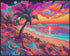Posterizer 1 pcs- psychedelic funky hippie colorful landscap 9-Abstract & Modern Art-Fantasy & Fiction Art- Living Room Bedroom Decor- unframed wa...
