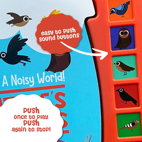 What A Noisy World! - Natures Chirpers - Sound Books for Toddlers - Musical Toys for Toddlers 3-5 - Musical Book for Toddlers with 6 Different Sou...