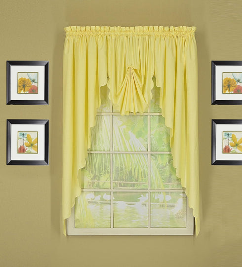 Today's Curtain, Orleans Scallop Curtain, Buttercup 63" Swagger Pair, 80" W x 63" L, Buttercup...