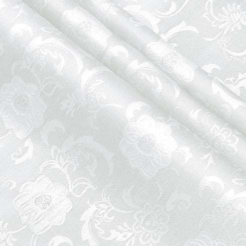 White Satin Jacquard Fabric 2 Yard, 60 Inch Wide Shiny Cloth Fabric, Sunflower Pattern Silky Brocade Fabric for Tablecloth, Table Runner, Napkins,...