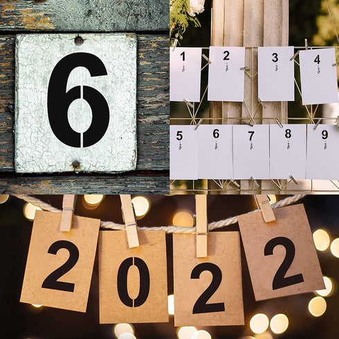 8 Inch Number Stencils Plastic Number Stencils Reusable Digital Painting Templates for Cake Stencil Address Number Painting Stencils Templates...