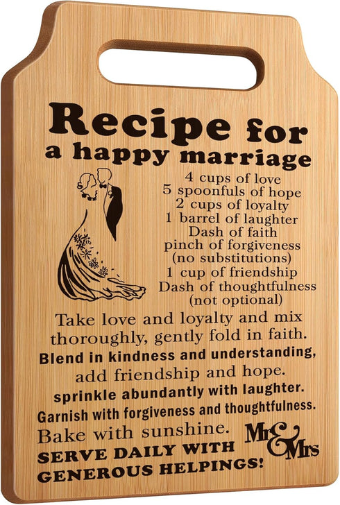 Wedding Gift for Couple Newlyweds 2024 - Bridal Shower Gifts Engagement Gifts for Couple, Wedding Kitchen Cutting Board, Bride to Be Gifts Mr and ...