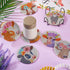 BB Beadthoven 8pcs Bohemian Diamond Art Painting Coasters Kits with Holder Floral Cow Cattle Ox Bull Diamond Coasters Kit Animal 5D Diamond Gem Pa...