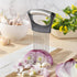 Onion Slicer, Mumulo Stainless Steel Onion Cutter for Slicing and Storage Onions, Tomato, Eggs and Vegetables, Protective Cover Included, Dishwash...