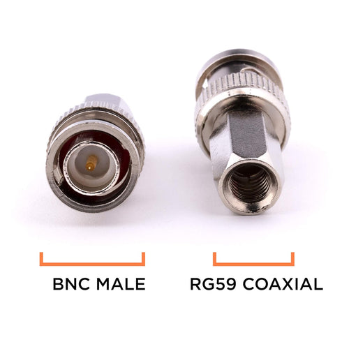 RG59 Coaxial Cable Connector, Screw On (Twist On) - SDI, HD-SDI, CCTV, Security, Video Card, Camera, Solderless - RG59 - Pack of 10...