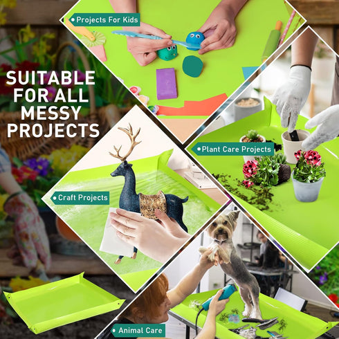 Repotting Mat, Waterproof Potting Mat for Indoor Plant Transplanting and Dirt Control, Pots for Plants,Plant Gifts,Gardening Gifts for Women and M...