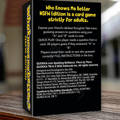 QUOKKA Fun Card Board Game for Adults - Bachelorette Party Game - 500 Questions | Never Ever | What You Rather | Know Your Friends' Dark Sides...