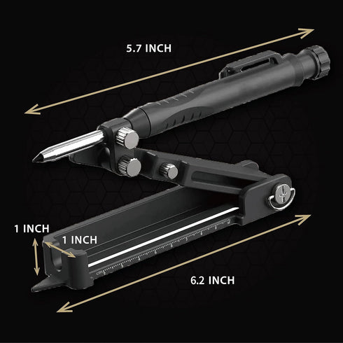 Multi-function Scribing Tool, Zinc Alloy Smart Scribe Tool with Solid Carpenter Pencil, DIY Scribe Tool woodworking, Gauge Scriber Line Maker, Mea...