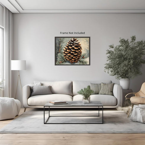 Posterizer 1 pcs-pinecones in snowey winter nature 5-Holiday Poster Collection-Landscape & Nature Art-Living Room Bedroom Decor- unframed wall art...