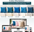 PAVILIA Teal Blue Throw Pillow Covers 18x18 Set of 2, Decorative Pillow Cases for Bed Sofa Couch, Boho Aesthetic Accent Decor Cushion Bedroom Livi...