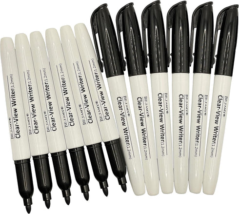 (12-Black/Pack) Marker Pens for Low Vision, Bold Writing Water Ink Marker Pens for Visual Impairment, Best Pens for Seniors & Elderly People...