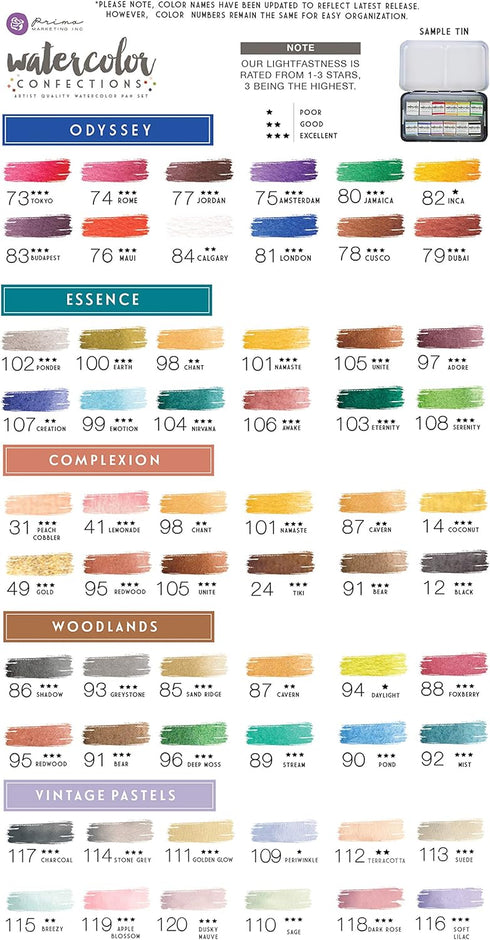 Prima Marketing Watercolor Confections ART PHILOSOPHY Confections Watercolour Pans Odyssey 12pk...