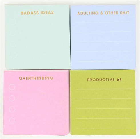 C.R. Gibson Mini Notepads, Squared Colorblock - 4 Pack Set, 50 Sheets per Pad - Stylish and Functional Stationery (CM34-25500)...