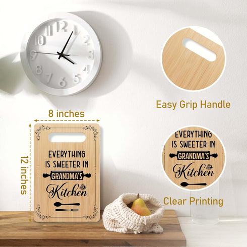 Grandma Cutting Board, Kitchen Gifts for Grandma, Bamboo Chopping Board Presents for Grandmother Mothers Day Birthday Christmas from Grandchildren...