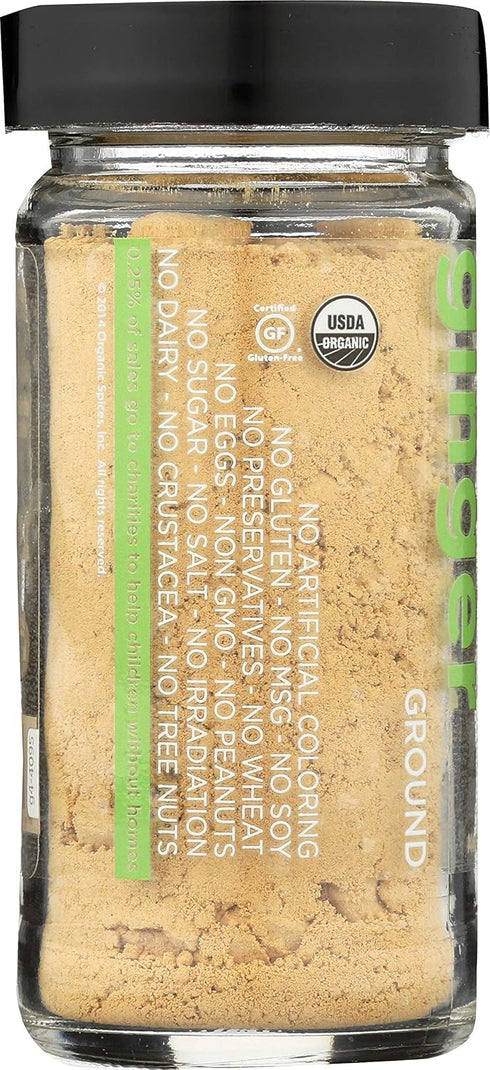 Spicely Organics USDA Certified Organic Ginger Ground, No Artificial Colors or Preservatives, Zero Sugar, Vegan Friendly, Kosher, Gluten Free & No...