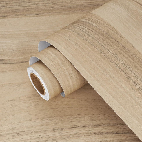 Light Brown Wood Wallpaper Peel and Stick Oak Wood Contact Paper for Countertops Removable Peel and Stick Wallpaper Waterproof Vinyl Wood Grain Co...