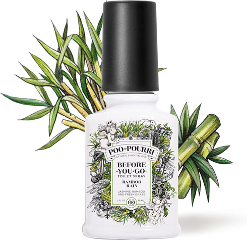 Poo-Pourri Before-You-Go Toilet Spray, Bamboo Rain, 2 Fl Oz - Jasmine, Bamboo and Fresh Grass...