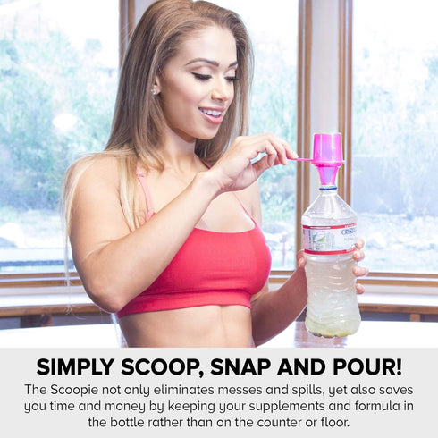 Plastic Measuring Scoop with Funnel, The Scoopie (6.5 cc | 1 1/3 Teaspoon | 6.5 mL) Measuring Spoons for Powders, Coffee, Pet Food, Protein, Spice...