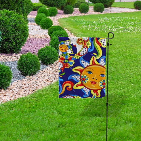 ZHONGJI Garden Flag Yard Flag Mexican Talavera Cute Pattern Blue Vertical Double Sided Design Seasons Holidays Yard Outdoor Polyester 12x18 Inch...