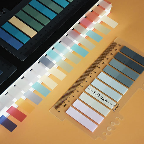1600pcs Translucent Page Markers,Morandi Sticky Note Tabs with Binders,Repositionable Book Flags Tabs Strip for Annotating Books,Clear Sticky Note...