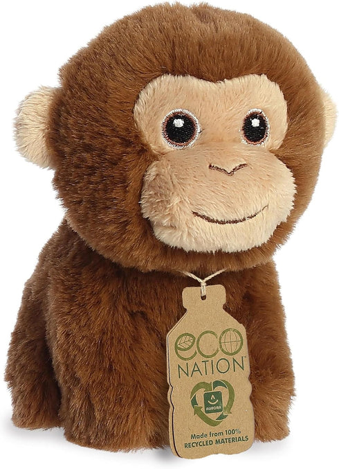 Aurora® Eco-Friendly Eco Nation™ Mini Monkey Stuffed Animal - Environmental Consciousness - Recycled Materials - Brown 5 Inches...