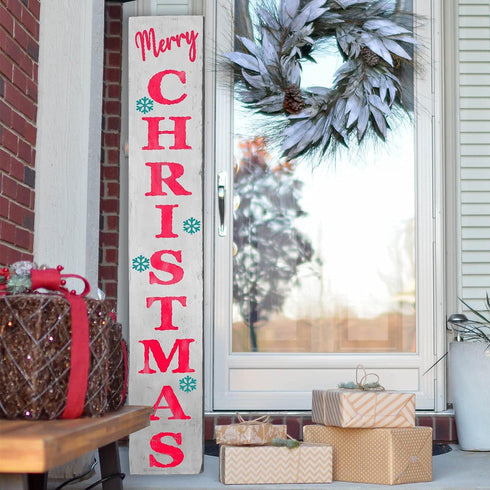 Christmas Stencils for Painting on Wood - Vertical Merry Christmas and Let it Snow Sign - Large Christmas Stencils for Crafts Reusable - Pefect si...