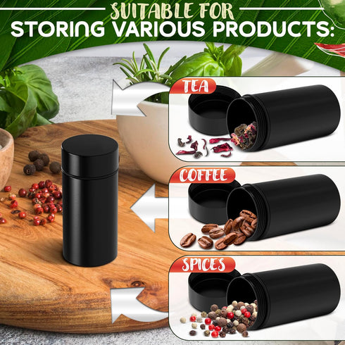 2Pcs Spice Jar Storage Containers with Lids - Food Containers With Lids Airtight Aluminum Herb Storage Container Jars with Airtight Lids - Lockabl...