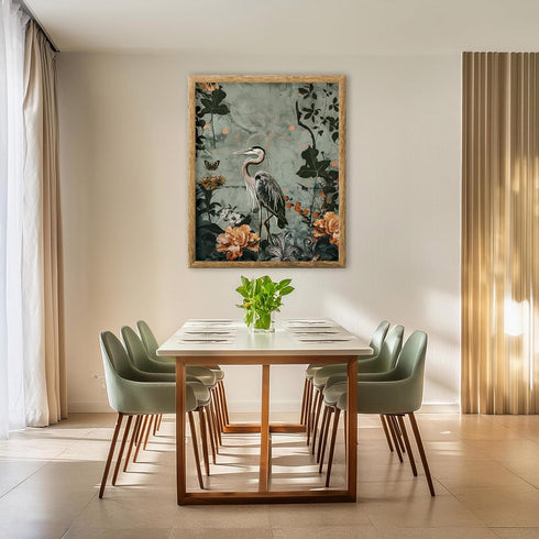 Posterizer 1 pcs-wild jungle nature scene with birds and flowers-Floral & Botanical Art-Abstract & Modern Art-Decor for Home & Office- UNFRAMED Wa...