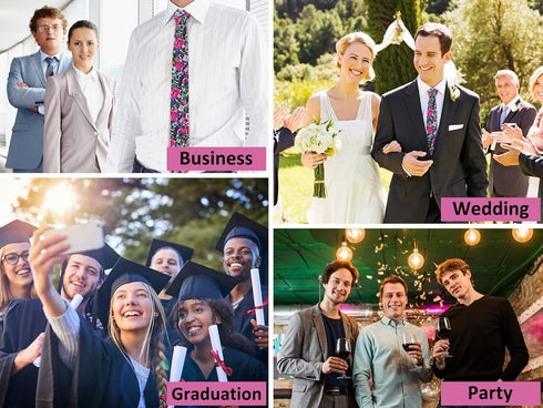 Floral Ties for Men 2.56" Colorful Mens Skinny Tie Cotton Neckties for Wedding Party Graduation...