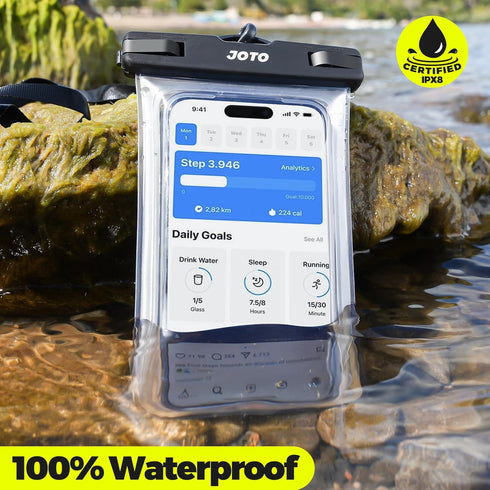 JOTO Up to 7" Universal Waterproof Phone Case for iPhone 16 15 14 13 Plus Pro Max, IPX8 Cellphone Dry Bag 12 11 Pro Max XR X 8 7 6S Plus SE, Galax...